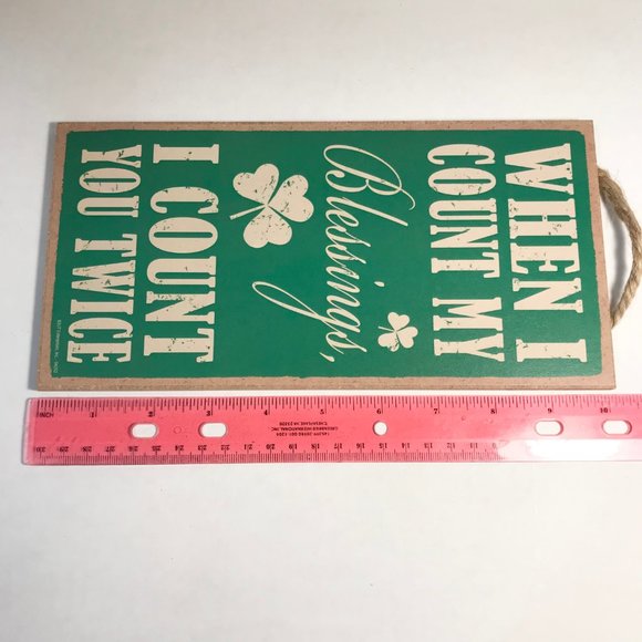 Irish Blessing Wall Door Sign St. Patricks Day Wood Green Shamrock Friendship - Picture 9 of 9